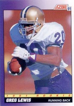 Greg Lewis Denver Broncos 1991 Score NFL Rookie Card #571